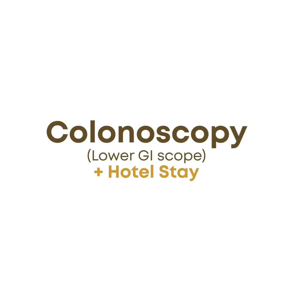 Colonoscopy (Lower GI scope) + Hotel Stay